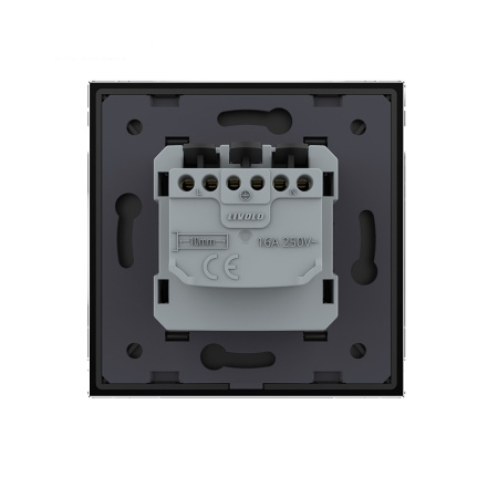 Розетка электрическая 16А 1 пост, зажимы, цвет черный Livolo