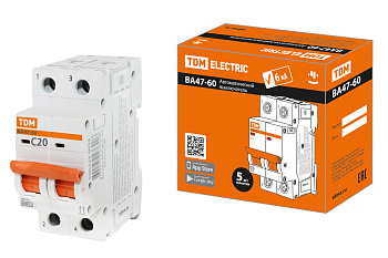 Выключатель автоматический ВА МОД ВА47-60 2П 20А 6кА С TDM