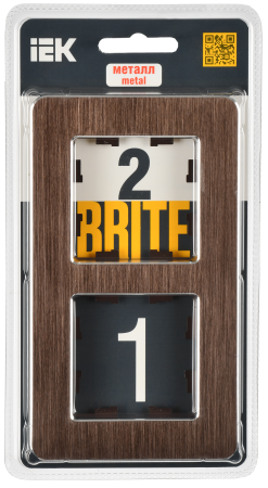 BRITE Рамка 2-мест. РУ-2-1-Бр металл коричн. RE AL IEK