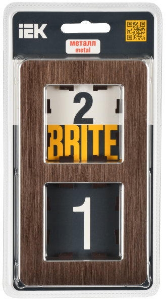 BRITE Рамка 2-мест. РУ-2-1-Бр металл коричн. RE AL IEK