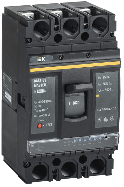 Выключатель автоматический ВА88-39 3П 630А 35кА MASTER с электронным расцепителем IEK Выключатель автоматический ВА88-39 3П 630А 35кА MASTER с электронным расцепителем IEK