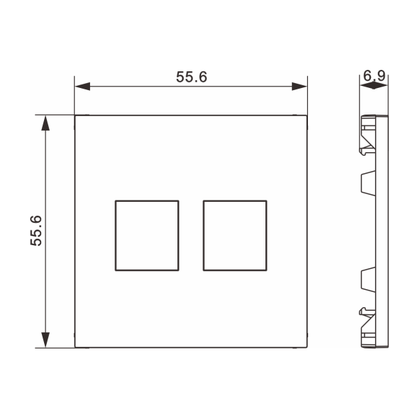Donel A07 матовый серый накладка 2-я для розеток RJ45,TV,SAT, серия DB