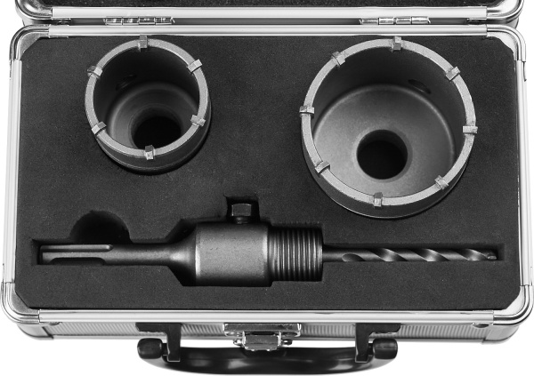 Набор коронок по бетону с оснасткой, d = 50, 68 мм, кейс, Мастер 29211-H2 ЗУБР