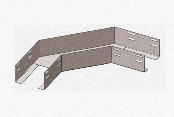 Лоток угловой замковый глухой КГЗГ 50х50-135 УТ1,5 поворот на 135, горячее цинкование, S1,5