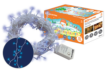 Гирлянда новогодняя светодиодная, СГ 200 Г, 220 В, голубая, 10 м, 8 режимов TDM