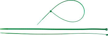 Кабельные стяжки зеленые КС-З1, 4.8 x 400 мм, 100 шт, нейлоновые, Профессионал ЗУБР