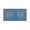 Панель для двух сенсорных выключателей, 4 клавиши (2+2), цвет синий, стекло Livolo