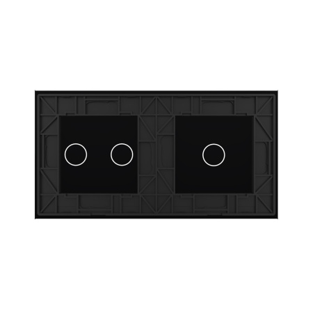 Панель для одноклавишного и двухклавишного выключателей черная Livolo