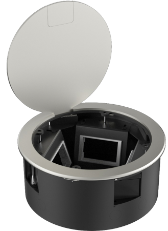 Donel Лючок в пол 12 мод. (4 мод. 45х45 мм. + 4 мод. 22.5х45 мм.) круглый, верт. установка, металл