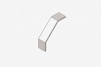 Крышка лотка замкового КЛСЗ 75х65-90 УТ1,5 для поворота трассы вниз на 90, оцинкованный лист S1,0