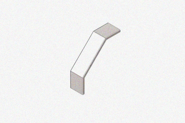 Крышка лотка замкового КЛСЗ 75х65-90 УТ1,5 для поворота трассы вниз на 90, оцинкованный лист S1,0