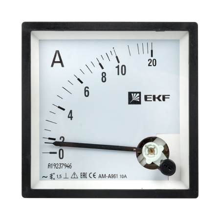 Амперметр AMA-961 аналоговый на панель (96х96) квадратный вырез 10А прямое подкл, EKF