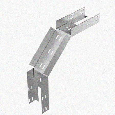 Лоток перфорированный КС 300х50-90 У3 для поворота трассы вниз на 90, окрашенный, S1,5