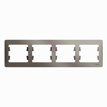 GLOSSA  Рамка горизонтальная 4-м . платина IP20 (кр.5шт) Schneider Electric
