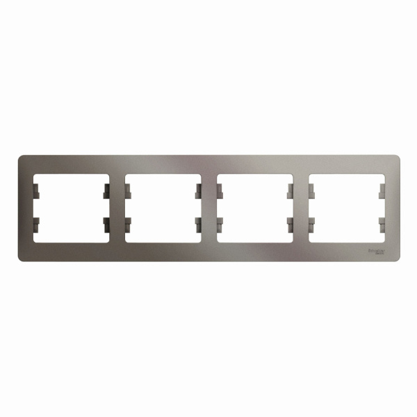GLOSSA  Рамка горизонтальная 4-м . платина IP20 (кр.5шт) Schneider Electric