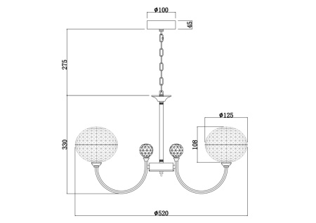 Люстра LED 32Вт Хром IP20 Degni FR6026PL-06CH Freya