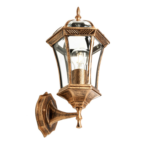 Светильник садово-парковый Feron PL621 на стену вверх 60W 230V E27 225*205*540мм, черное золото