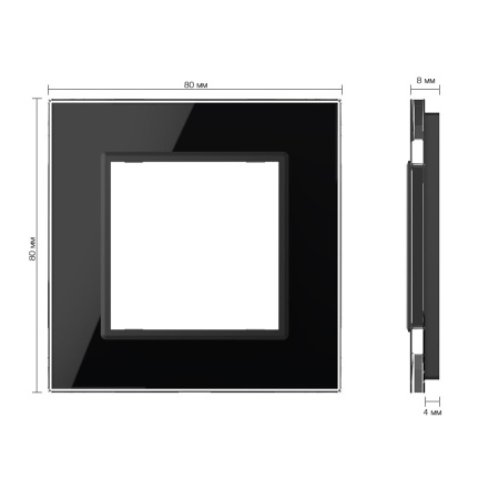 Рамка для розетки Черная Livolo