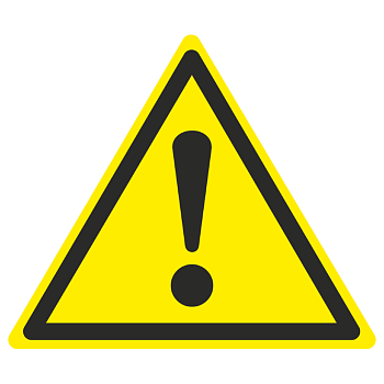 Знак W 09 "Внимание, Опасность (прочие опасности)" 150х150х150 мм, пленка самоклеящаяся ГОСТ Р 12,4,026-2001 EKF