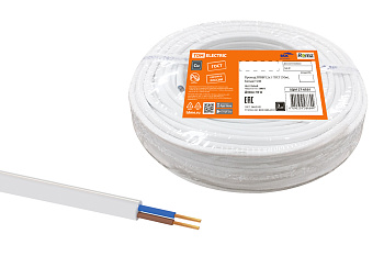 Провод ПГВВП 2х1 ГОСТ (50м), белый TDM