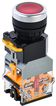 Кнопка управления D8-11D d=22мм 1з+1р с подсветкой красная IEK