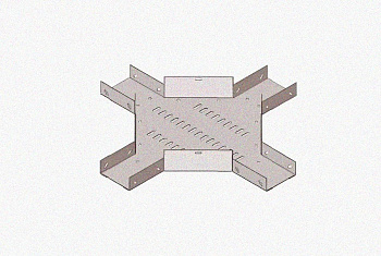 Лоток крестообразный замковый глухой КМЗГ 400х80 УХЛ1, горячее цинкование, S1,5