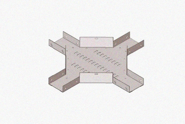 Лоток крестообразный замковый глухой КМЗГ 400х80 УХЛ1, горячее цинкование, S1,5