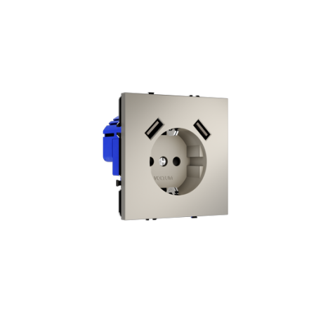 Розетка встраиваемая Voltum S70 с заземлением и защитными шторками, 16А, с USB, A+A, (кашемир) Розетка встраиваемая Voltum S70 с заземлением и защитными шторками, 16А, с USB, A+A, (кашемир)