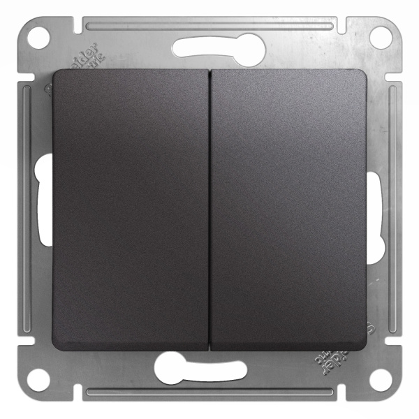 GLOSSA  Механизм выключателя СУ 2-кл 10А графит IP20 Schneider Electric