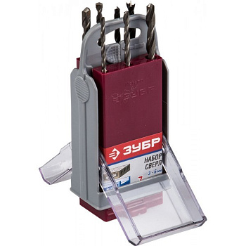 7 шт., в супер боксе, набор сверл комбинированный ЗУБР