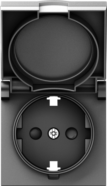 Donel A07 сталь накладка для розетки Schuko с заземлением, с крышкой, 16A 250 В~, серия DB