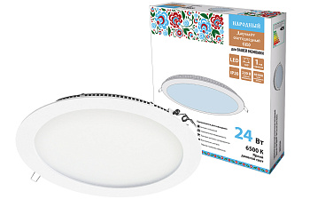 Светильник ультратонкий встраиваемый светодиодный "Даунлайт НАРОДНЫЙ" СВО (белый) 24 Вт 6500К TDM