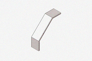 Крышка лотка замкового КЛСЗ 600х80-90 УТ1,5 для поворота трассы вниз на 90, оцинкованный лист, S1,5