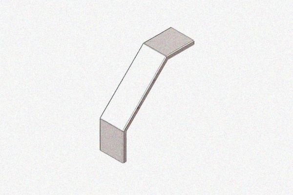 Крышка лотка замкового КЛСЗ 600х80-90 УТ1,5 для поворота трассы вниз на 90, оцинкованный лист, S1,5