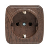 Минск Розетка 1-местная ОП 16А с заземлением тёмное дерево EKF