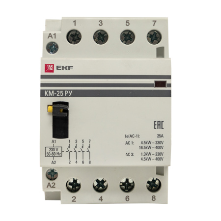 Контактор модульный КМ РУ 20А 4NO (3 мод) PROxima EKF