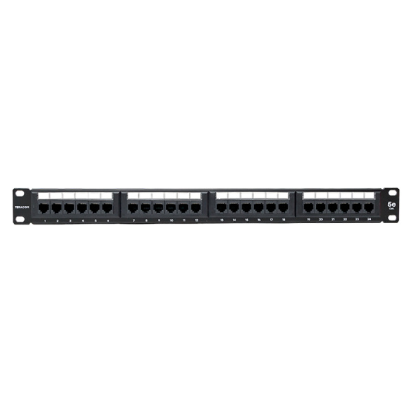 Патч-панель TERACOM 19'' Cat,5E 1U неэкранированная UTP 24 порта RJ-45 110 IDC EKF