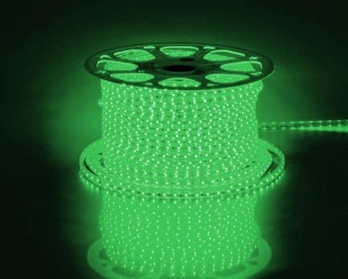 Светодиодная LED лента Feron LS704, 60SMD(2835)/м 4.4Вт/м 100м IP65 220V зеленый