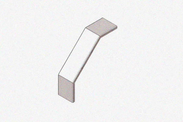 Крышка лотка замкового КЛСЗ 50х50-90 УТ1,5 для поворота трассы вниз на 90, оцинкованный лист S1,5