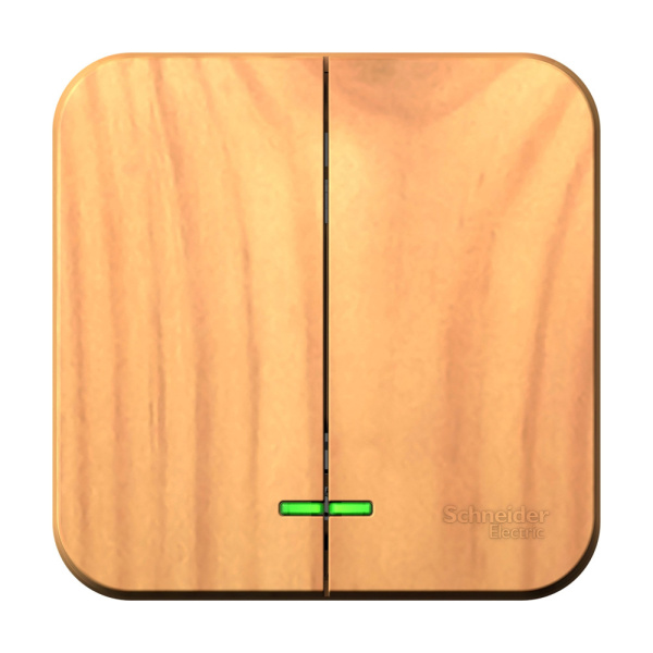 BLANCA Выключатель ОУ 2 кл. с подсветкой 10А ясень IP20 Schneider Electric