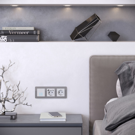 Acrylic Рамка на 3 поста графит Werkel