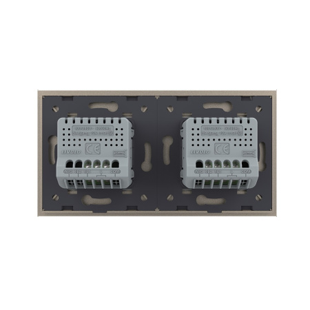 Сенсорный выключатель 3 клавиши (2-1), 2 поста, цвет шампань Livolo