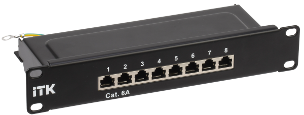 ITK 1U патч-панель кат.6A STP 8 портов 10" (Dual IDC)