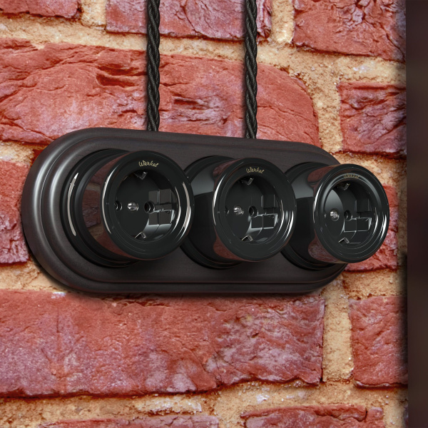 Ретро кабель витой 3х1,5 (черный) 50 м Werkel