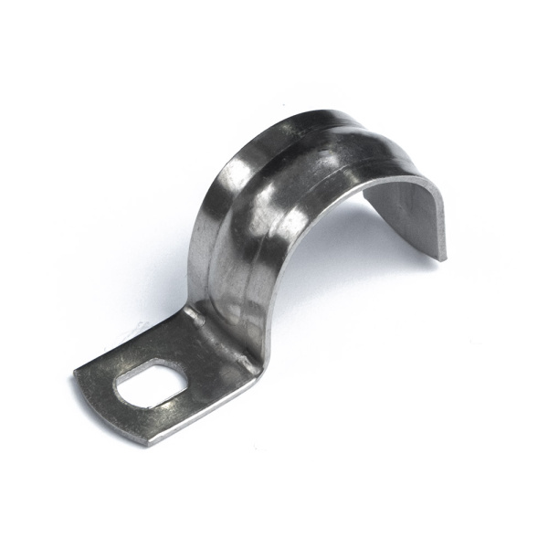 Скоба металлическая однолапковая СМО(INOX) d25-26 мм (20 шт/уп) Промрукав