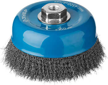 Профессионал. Щетка чашечная для УШМ, витая стальная проволока 0,3мм, 150ммхМ14 ЗУБР