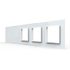 Панель для 2-х сенсорных выключателей и 3-х розеток, 2 клавиши (1+1), цвет белый, стекло Livolo