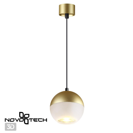 Св-к накл.,длина провода 2м IP20 GU10 9W 220V GARN матовое золото NOVOTECH