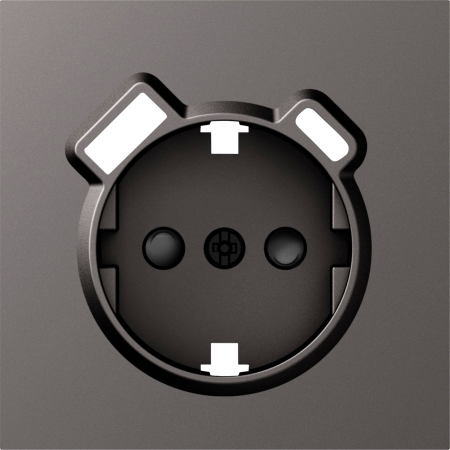 Donel S08 матовый титан накладка для розетки Schuko с зарядным устройством USB A+C, со шторками 16A 250 В~,серия DB