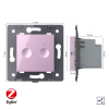 Двухклавишный проходной сенсорный выключатель ZigBee Module, цвет розовый (механизм) Livolo
